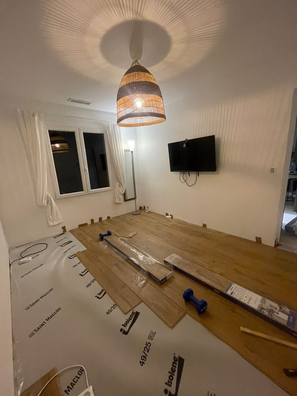 Pose de parquet sur lambourdes et résultat