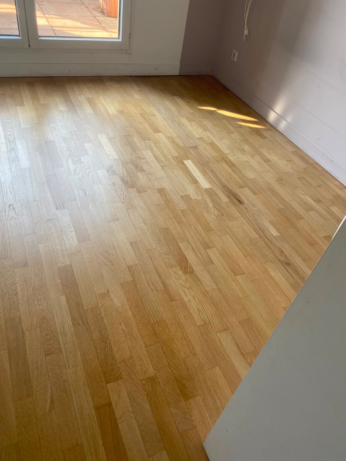 Parquet poncé et vitrifié dans le séjour à Paris 15e